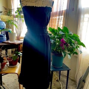 Simple black strapless dress